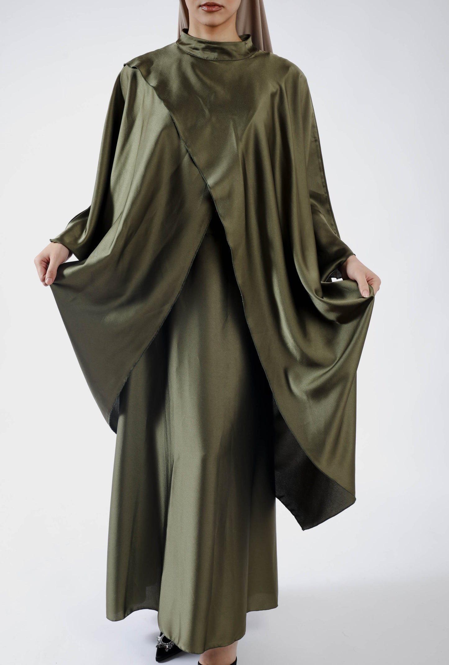 Ensemble 2 pièces satiné asymétrique