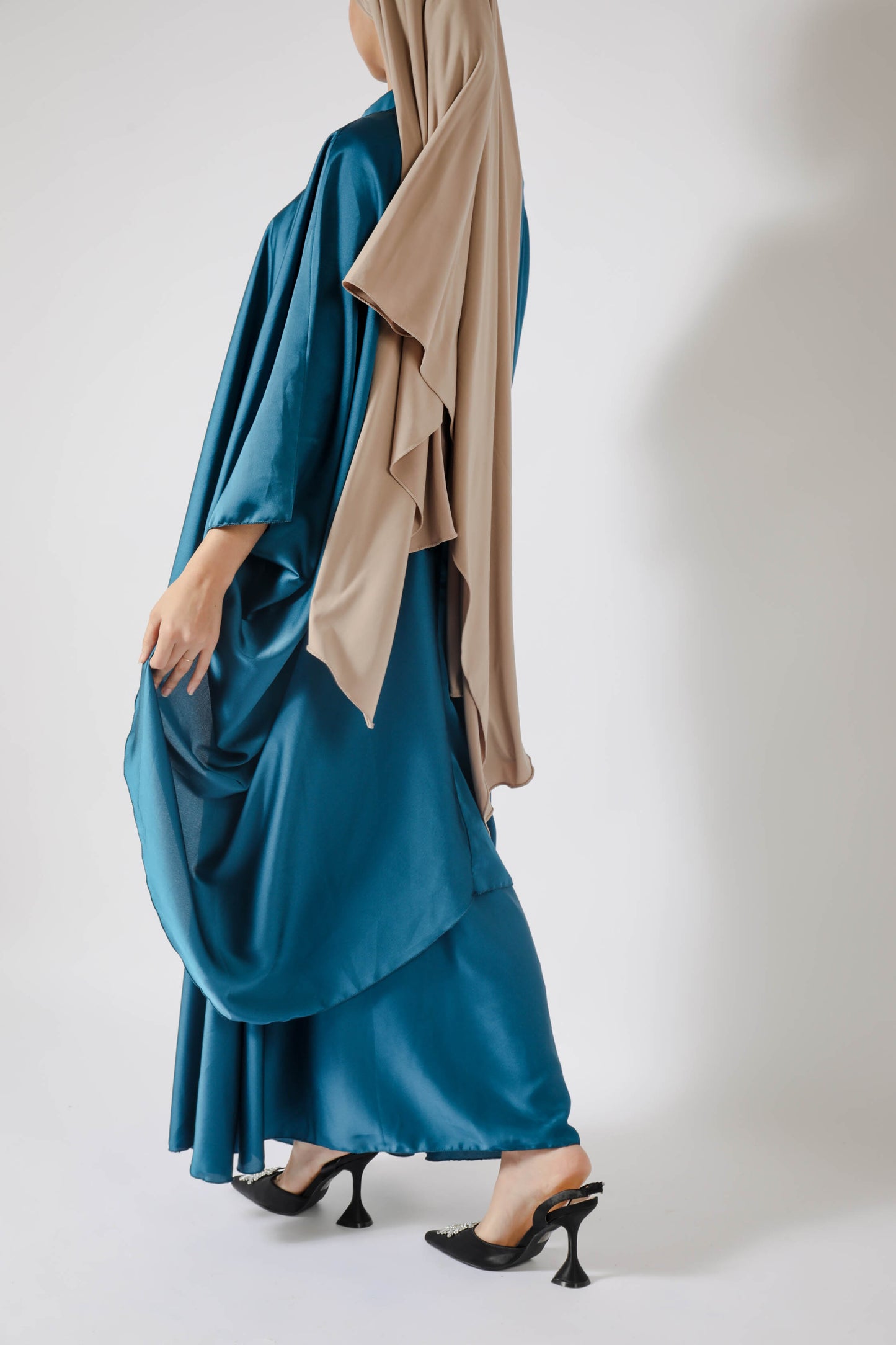 Ensemble 2 pièces satiné asymétrique